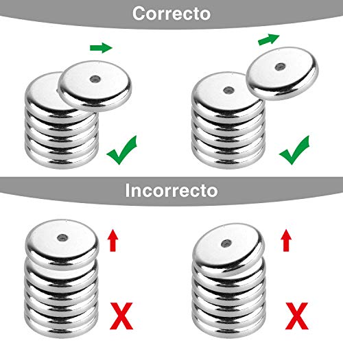 Anpro 10 PCS Imanes de Tierra Potentes,Imanes Neodimio Fuertes con 10 Tornillos,Perfecto para Herramientas,Cocina,Bricolaje,Industria,32MMX6MM