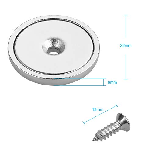 Anpro 10 PCS Imanes de Tierra Potentes,Imanes Neodimio Fuertes con 10 Tornillos,Perfecto para Herramientas,Cocina,Bricolaje,Industria,32MMX6MM