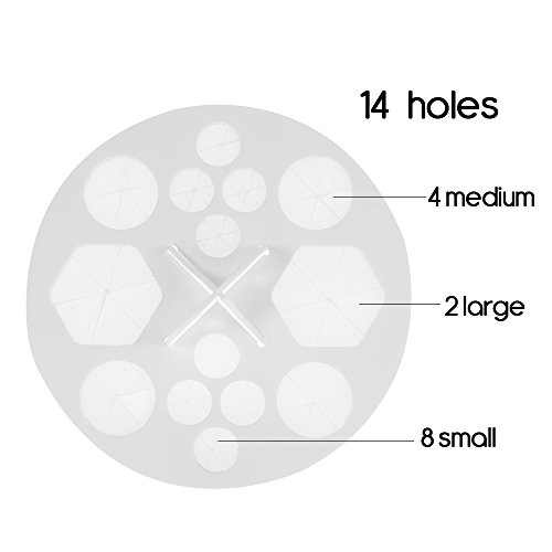 Anself - Soporte Para Secado De Brochas Pinceles De Maquillaje Cosmético,14 Agujeros (Acrílico,Extraíble,Blanco)