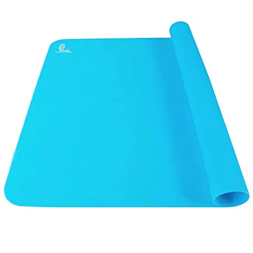 Antiadherente tapete de silicona de doble grosor/estera para hornear extra grande para colchoneta antideslizante resistente al calor, protector de encimera,estera de arte y manualidades 60×40cm Azul