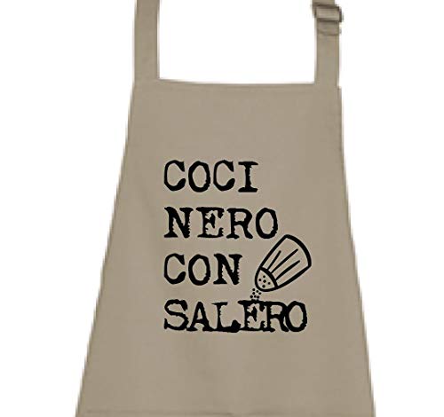 Antracita Delantal de Cocina Cocinero con salero