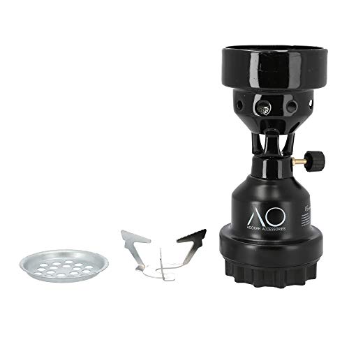 AO® Horno de Acampada hornillo Camping Gas Cocina de Gas Quemador Encendedor para carbón cachimba Natural (Negro)