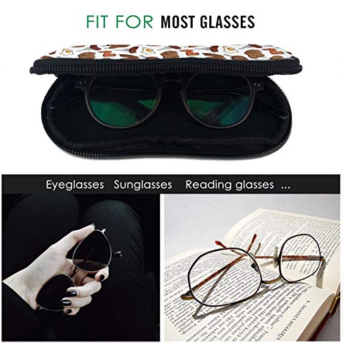 AOOEDM - Estuche blando para gafas de sol, ultraligero, portátil, de neopreno con cremallera, estuche para anteojos, estuche de protección para gafas con clip para cinturón, patrón de carne de pollo