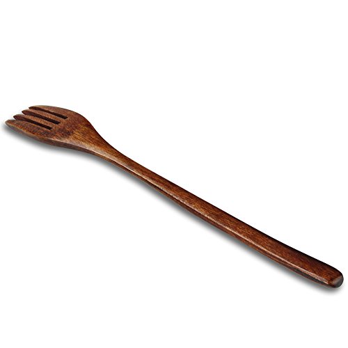 AOOSY - Tenedores de madera, 5 piezas, estilo vintage, color marrón