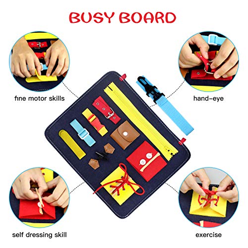 aovowog Busy Board para Niños,Juguetes de Bebé Habilidades de Vida básicas Tablero,Juguetes Sensoriales Montessori para Bebés,Juguete de Educación Temprana Juguete de Aprendizaje Regalo para Niños