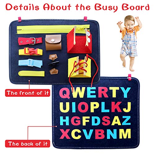 aovowog Busy Board para Niños,Juguetes de Bebé Habilidades de Vida básicas Tablero,Juguetes Sensoriales Montessori para Bebés,Juguete de Educación Temprana Juguete de Aprendizaje Regalo para Niños