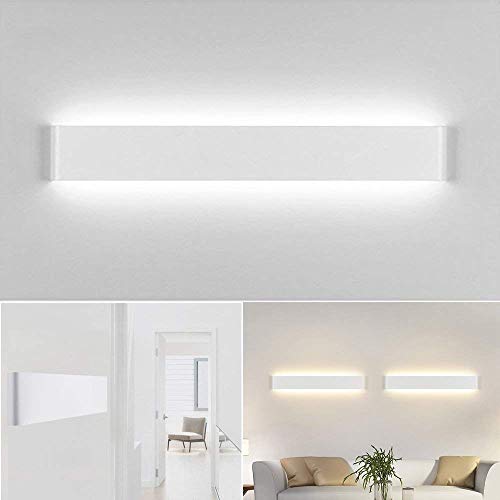 Aplique Pared Interior LED IP44 Impermeable Kambo Lámpara de Pared Interior Moderna 14W 40CM Blanco Frío 6000K 1000LM AC85-265V Aluminio Decoración para Salon Pasillo Escalera Dormitorio Baño