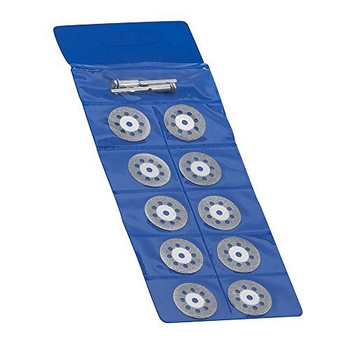 APlus Diamante Mini Trennscheibe Set Diamante (Juego de Cuchillas Perforadas 22 mm con 2 Arbors 10 Unidades)