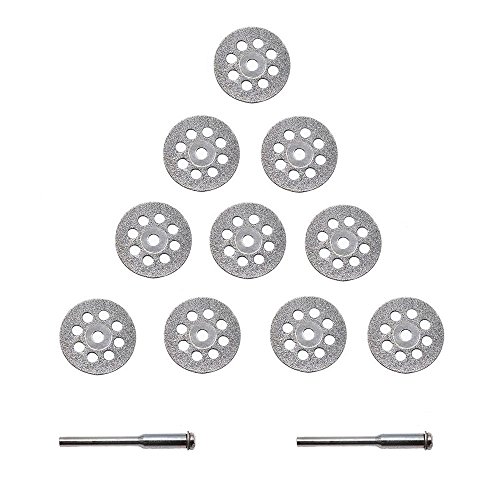 APlus Diamante Mini Trennscheibe Set Diamante (Juego de Cuchillas Perforadas 22 mm con 2 Arbors 10 Unidades)