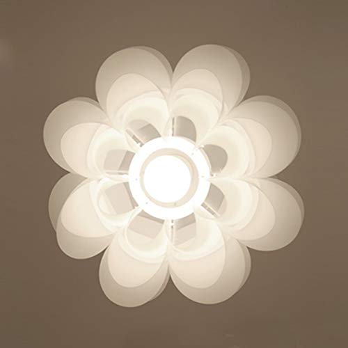 Araña industrial antigua Conjunto de lámpara colgante Lotus Chandelier Lámpara de techo Colgante Pantalla DIY Puzzle Luces Lámpara moderna Pantalla 36cm Diámetro (Blanco) Araña industrial de metal neg