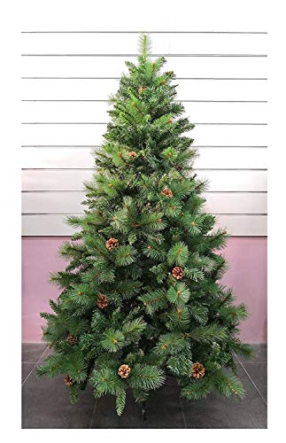 Árbol de Navidad Artificial de Pino Maxi-Relleno Arboles Desmontable C/Soporte Metálico 150-240cm (Verde Desmontable, 180cm 690Tips)