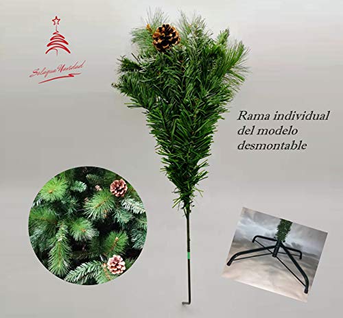 Árbol de Navidad Artificial de Pino Maxi-Relleno Arboles Desmontable C/Soporte Metálico 150-240cm (Verde Desmontable, 180cm 690Tips)