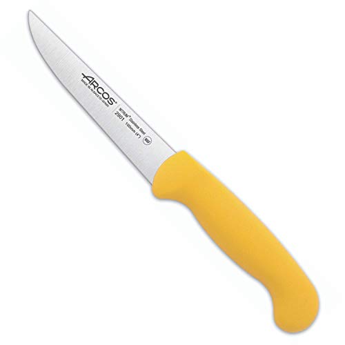 Arcos 290 Cuchillo Verduras Amarillo 100 MM. F Serie 2900 290100, Acero Inoxidable