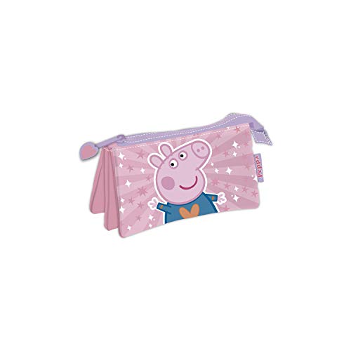 ARDITEX PP13202 Lapicero Portatodo Triple de 21x11cm de EONE-Peppa Pig