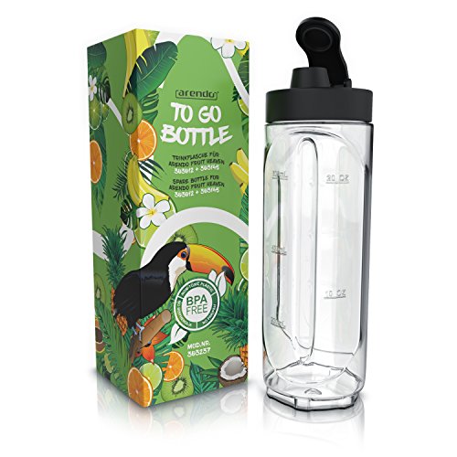 Arendo - Botella de 600 ml Smoothies Recipiente para líquidos - para Arendo Smoothiemaker Mix y Go - Compatible con mezcladores WMF AEG AmazonBasics - 600 ml - No BPA