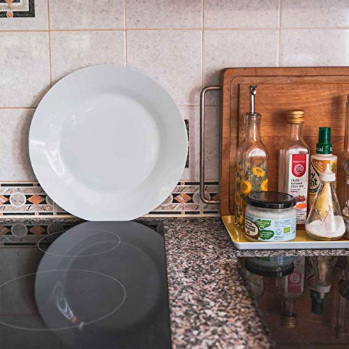 Argon Tableware Juego de Platos Llanos - Diseño clásico con Borde Interior - Porcelana - Blanco - 30 cm - Pack de 6