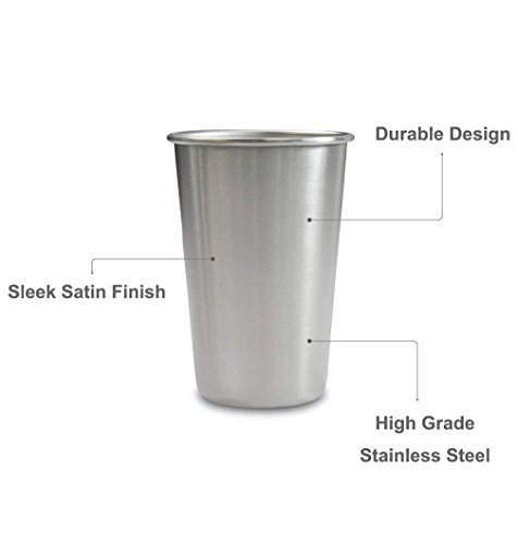 ARKTeK Botes de pintura de acero inoxidable de 17 oz / 500 ml libre de BPA sin plomo [Paquete de 4]