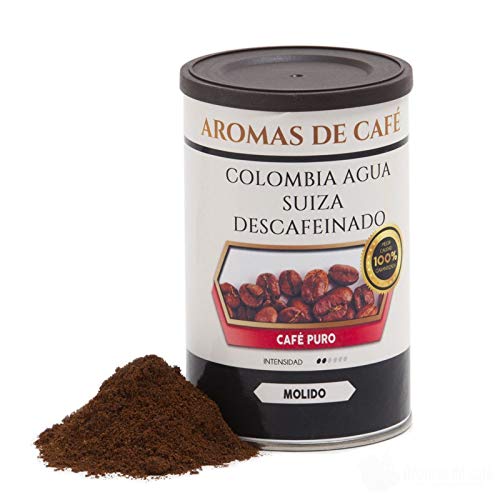 Aromas de Café - Café Descafeinado Colombia Agua Suiza Molido/Café Colombiano Suave Calidad Suprema Aroma Intenso, 100 gr.