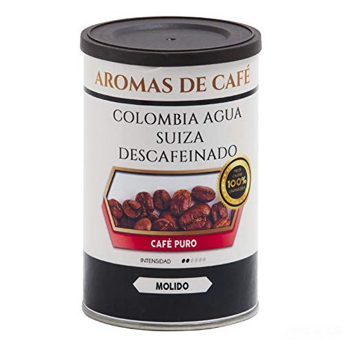 Aromas de Café - Café Descafeinado Colombia Agua Suiza Molido/Café Colombiano Suave Calidad Suprema Aroma Intenso, 100 gr.