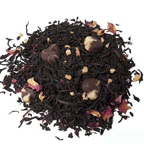 Aromas de Té - Té Negro Praliné Premium con Chocolate Fresa y Almendras Dulce Contiene Magnesio Calcio Hierro Potasio y es un Antioxidante Natural, 100 gr