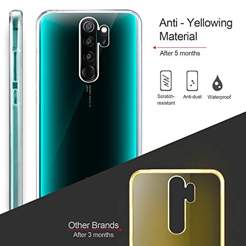 AROYI Funda Xiaomi Redmi Note 8 Pro, Ultra Slim Doble Cara Carcasa Protector Transparente TPU Silicona + PC Dura Resistente Anti-Arañazos Protectora Case Cover para Xiaomi Redmi Note 8 Pro