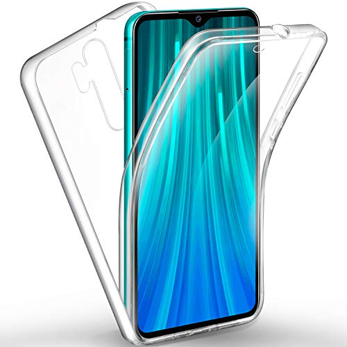 AROYI Funda Xiaomi Redmi Note 8 Pro, Ultra Slim Doble Cara Carcasa Protector Transparente TPU Silicona + PC Dura Resistente Anti-Arañazos Protectora Case Cover para Xiaomi Redmi Note 8 Pro