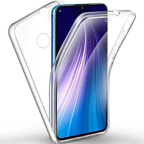 AROYI Funda Xiaomi Redmi Note 8, Ultra Slim Doble Cara Carcasa Protector Transparente TPU Silicona + PC Dura Resistente Anti-Arañazos Protectora Case Cover para Xiaomi Redmi Note 8