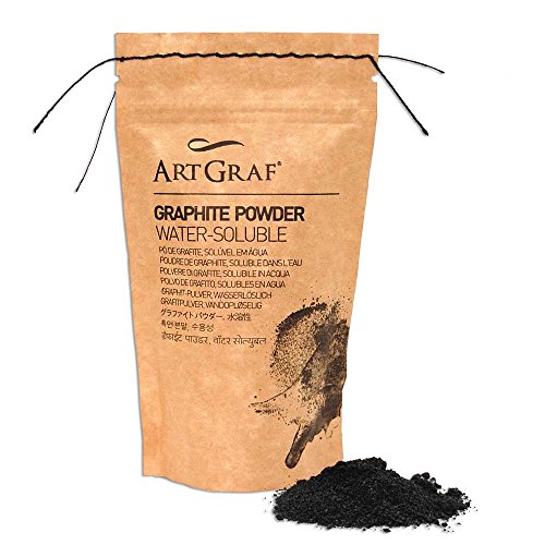 Art Graf - Polvo de grafito soluble en agua, bolsa de 100 g, color gris