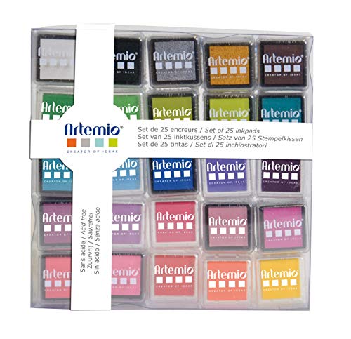 Artemio 10005112 - Set de 25 Tinta, Multicolor, 7,8 x 1,5 x 10,8 cm