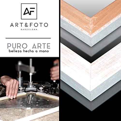 ART&FOTO BARCELONA Marco de Fotos Hecho a Mano 100% Artesanal de Madera y Cristal (Negro, 30_x_42)