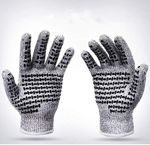 ASNV Guantes Resistentes a Cortes, protección, Seguridad, Cocina, Verduras, Pescado, Matanza, maquinaria Antideslizante.-Antideslizante_L