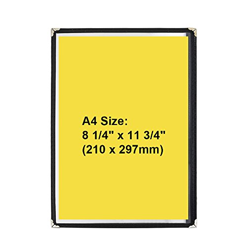 Aspire 12/36 paquetes de cubierta transparente para menús de bolsillo individual con capacidad para insertos de 8.5" x 30.5 cm, talla única, Negro