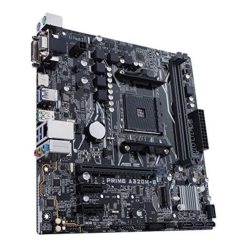 ASUS PRIME A320M-E - Placa Base AMD AM4 mATX con iluminación LED, DDR4 3200MHz, 32Gb/s M.2, HDMI, SATA 6Gb/s, USB 3.1 Gen 2