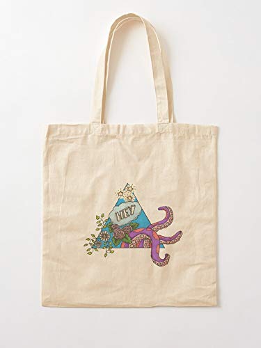 Atarahavenue Cute Pernelle Calligraphy Opale Tentacles Triangle Flowers Motif Tote Cotton Very Bag | Bolsas de supermercado de lona Bolsas de mano con asas Bolsas de algodón duraderas