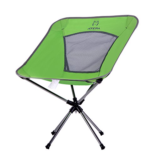 ATEPA Silla giratoria Plegable Ultraligera de la rotación del Grado 360° para Acampar, pescando o Festivales