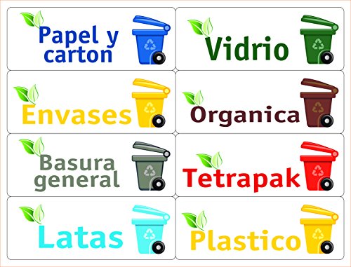 ATKOFFICE ATK 24 Etiquetas para la gestión de los residuos – Kit Bin – 120 x 45 mm