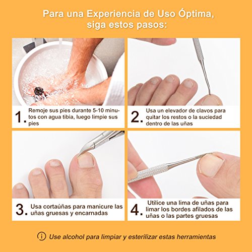 ATMOKO Alicates Cortauñas Profesional, Pinzas para Uñas Gruesas y Duras, Paroniquia, Onicomicosis, Hongos en Las Uñas, Pedicura y Herramientas de Manicura, Preciso y Seguro.