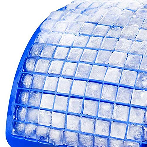 AUFELL Juego de 2 Moldes Cuadrados para Cubitos de Hielo, 160 Unidades, Moldes para cubitos de hielo Molde de forma cuadrada Mini cubitos de hielo Herramienta Para Hacer Cubitos de Hielo Pequeños Azul