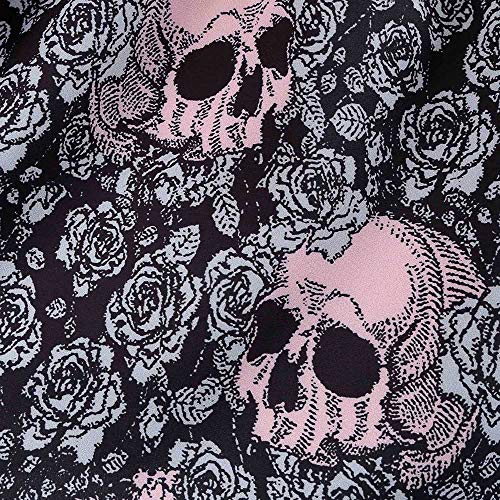 Auifor La Flor sin Mangas disimulado de impresión Vestido O-Cuello Floral del cráneo de Halloween de Halloween Vestido de Fiesta Retro Imprimir