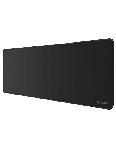 AUKEY Alfombrilla Ratón Grande Gaming Mouse Pad (800x300x4mm) con Superfine Fiber Surface Smooth, Base de Goma Antideslizante para Gamers, Oficina, PC, Portátil, Ordenador, Negro