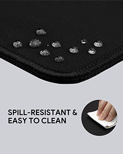 AUKEY Alfombrilla Ratón Grande Gaming Mouse Pad (800x300x4mm) con Superfine Fiber Surface Smooth, Base de Goma Antideslizante para Gamers, Oficina, PC, Portátil, Ordenador, Negro