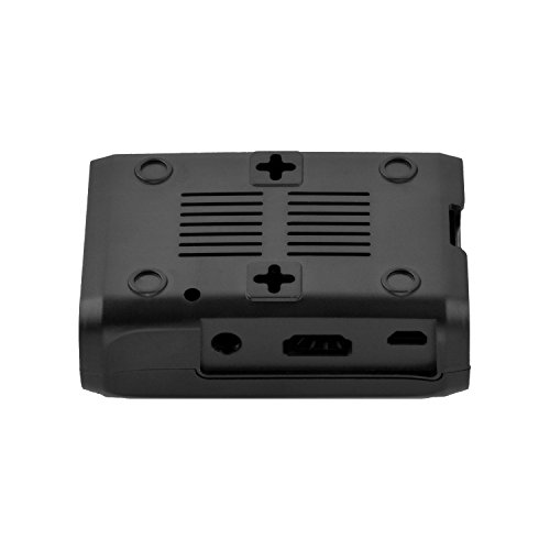 Aukru Negro Caja + Disipador de Calor + Mini Fan para Raspberry Pi 3 Modelo B, B+