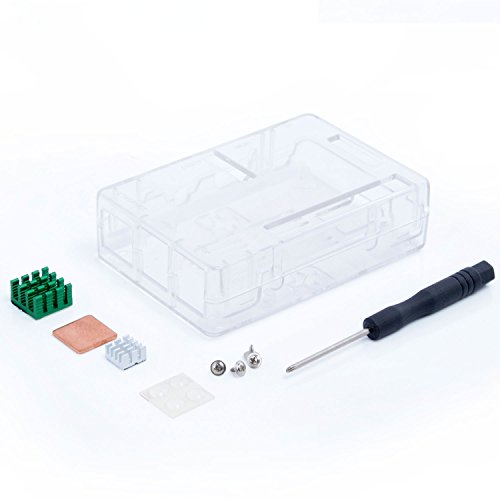 Aukru Transparente Caja para Raspberry Pi 3 Model B y Pi 2 Model B/B+ (B Plus) con 3X disipador de Calor