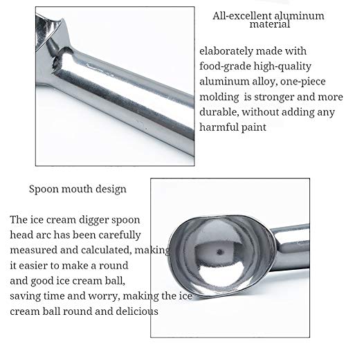 Auto-Melting Ice Cream Scoop, anticongelante antiadherente bola de helado Digger, formado integralmente, durable y conveniente para el hogar o la bebida fría,S