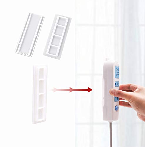 Autoadhesivo Power Strip Holder Fixator Fijadora de escritorio montada en la pared Fijación del cable Organizador multipropósito Paquete de montaje en pared sin perforaciones 3