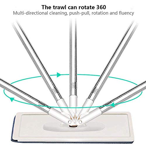 Autoclean Mop, Sistema De Limpieza con Fregona Y Cubo, Almohadillas De Mopa De Fibra Plana Trapeador De Microfibra, para la Limpieza del Hogar (1 Barrel +1 mop + 8pcs Cloth)