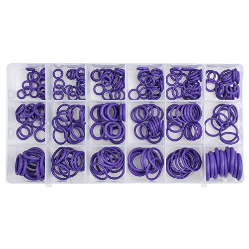 AUTOUTLET 270 piezas O anillos Kit 18 tamaños coche aire acondicionado junta tórica surtido con núcleo de válvula herramienta de extracción para puerta, ventana, electrodomésticos - morado