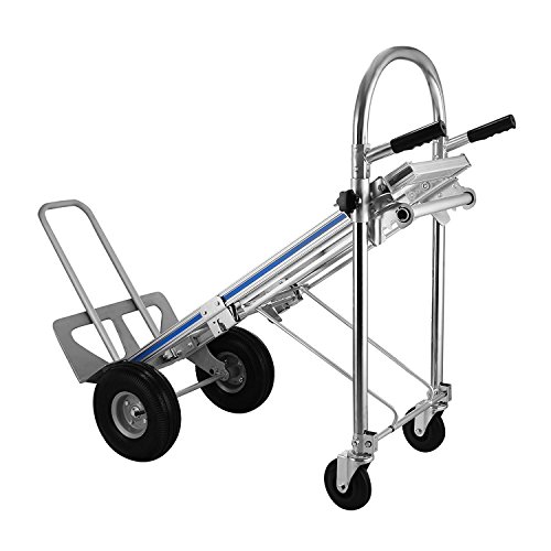 Autovictoria Aluminum Hand Truck Carro de Mano De Aluminio 500KG Camión De Mano De Mano De Capacidad Carro De Mano Plegable Carrito De Carro Dolly Plegable Con 4 Ruedas (3 En 1)