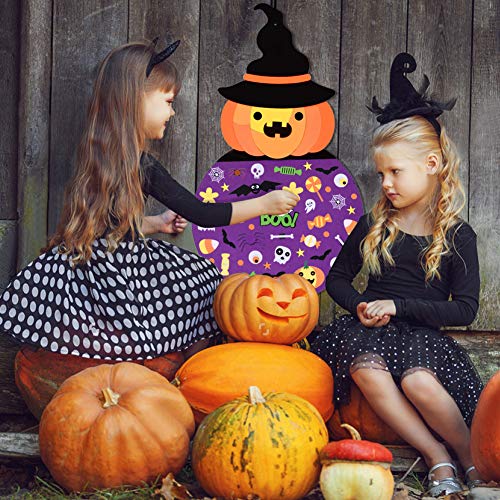 AUTUWT Fieltro Cabeza de Calabaza Adornos Desmontables Colgar en la Pared Decoraciones para niños