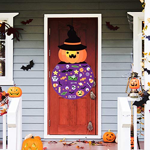 AUTUWT Fieltro Cabeza de Calabaza Adornos Desmontables Colgar en la Pared Decoraciones para niños